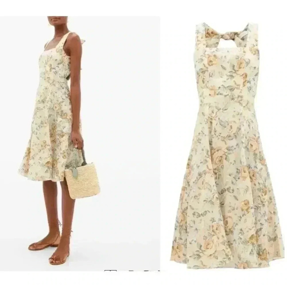 EPHEMERA Troika Cutout-back Ivory Linen Dress Size 2 NEW NWT! - Picture 4 of 10